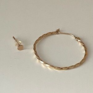 14k Yellow Gold Mismatched Earrings